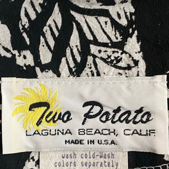 Vtg 80s 90s NOS Two Potato Laguna Beach A Line Midi Dress S Cotton Resort Wear - Picture 15 of 16